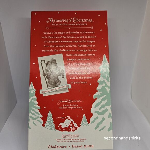 NEW 2002 Hallmark Chalkware "YULETIDE SANTA" MEMORIES OF CHRISTMAS w Post Card - Picture 2 of 3